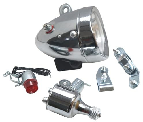 JRL 12V 6W Motorized Bicycle Head Tail Lamp Friction Generator Dynamo Light Kit for Bicycle Motorized Bike