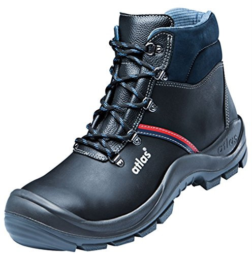 Atlas Arbeitsschuh Stiefel, Anatomic Bau 500 - EN ISO 20345 S3 - W12 - Schwarz, 36 EU