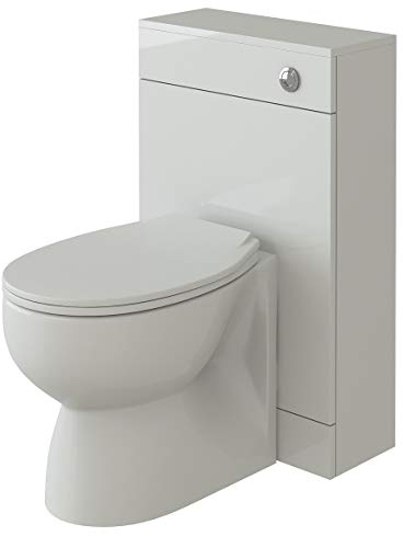 VeeBath Sphinx 500 x 200 WC and Back to Wall Toilet, Soft Close Toilet Seat, Concealed Cistern for Bathroom- Gloss White (Flat Pack)