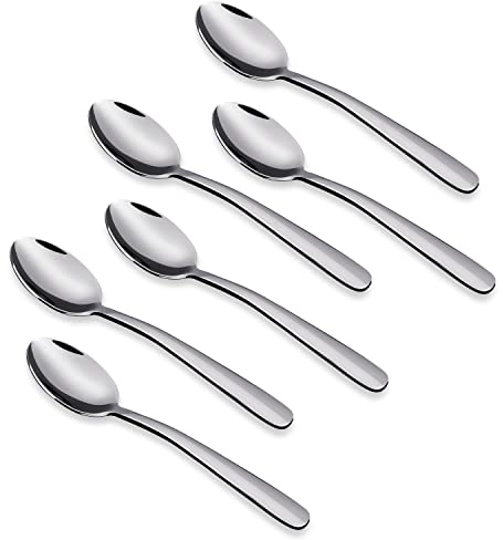 FOXAS 6 Stück 11CM Espressolöffel, 4,5 Zoll Kleine Kaffeelöffel Edelstahl, Mini Mokkalöffel Set, 18/8 Edelstahl Poliert Silber Spülmaschinenfest, Serie Bon Appétit