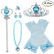 Vicloon Prinzessin Kostüme Set,7 Stück Princess Dress Up Zubehör, aus Diadem, Handschuhe, Zauberstab, Halskette,Ohrringe,elsa zubehör 3-9 Jahre