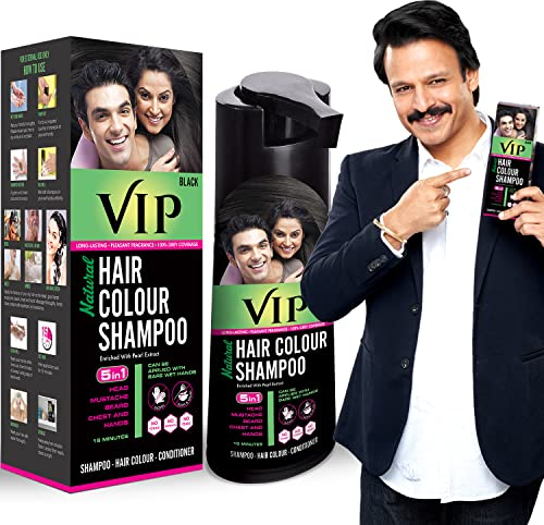 VIP 5 in 1 Hair Colour Shampoo Base Hair Color Black (180 ml)