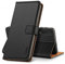 Anjoo Hülle Kompatibel für Samsung Galaxy A7 2018, Handyhülle Tasche Premium Leder Flip Wallet Case Kompatibel für Galaxy A7 2018 [Standfunktion/Kartenfächern/Magnetic Closure Snap], Schwarz