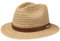 Stetson Chapeau de Raphia Barnell Traveller Homme - en Paille D'Ete Soleil avec Bandeau Cuir Ete Printemps-ete - XXL (62-63 cm) Nature