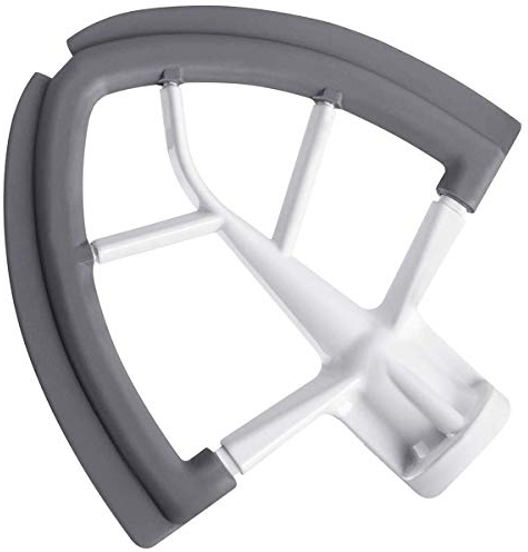 Flex Edge Beater for KitchenAid Tilt-Head Stand Mixer, 4.5-5 Quart Flat Beater Paddle with Flexible Silicone Edges Bowl Scraper, White