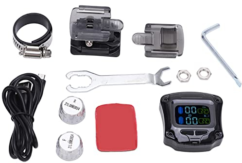 Madezz Motorrad Reifendruck Kontroll System, Motorrad TPMS Reifen Druck überwachungs Sensor Wasserdichter Reifendruckkontrolle mit 2 externen Sensoren