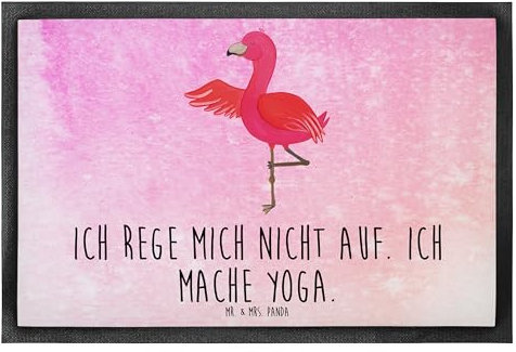 Mr. & Mrs. Panda 60 x 90 cm Fußmatte Flamingo Yoga - Geschenk, Tiefenentspannung, Yoga Urlaub, Fussmatten online, Aufregen, Achtsamkeit, Yoga-Übung,