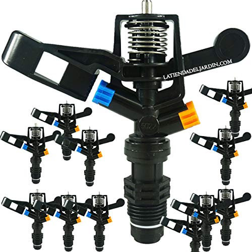 Suinga Pack 15 Aspersor de Riego Agricola Circular| Aspersor 360º Rosca 1/2'' | Aspersor de Césped Impulso 7 a 13 m