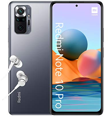 Xiaomi Redmi Note 10 Pro - Smartphone 6+128GB, Pantalla puntual AMOLED de 6.67 Pulgadas 120Hz, Snapdragon 732G, cámara cuádruple de 108MP, 5020mAh, Gris ónix (versión del Reino Unido)