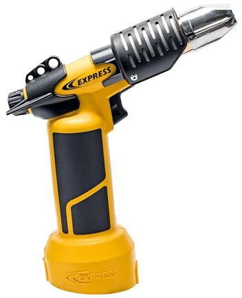 Express, 4600, Pistolet Air Chaud Puissance 400°/750°, 2 Buses Allumage Piezo, 1 Cartouche de Gaz 4600 + Valisette, Accessoire pour Fer à Souder, Lampe à Souder, Fer Couvreur, Chalumeau d'Étanchéité