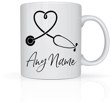 SimplyMugs Personalised Doctor NHS Nurse Stethoscope Heart Mug