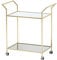 FineBuy Design Chariot de Service Verre Or 73 x 78 x 37 cm | Table d'appoint sur Roues Vintage | Chariot de Nourriture Moderne | Chariot De Cuisine avec des Freins | Chariot De Thé Acier