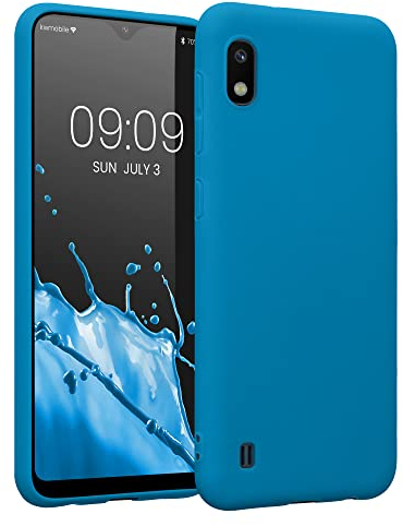kwmobile Hülle kompatibel mit Samsung Galaxy A10 Hülle - weiches TPU Silikon Case - Cover geeignet für kabelloses Laden - Karibikblau