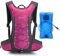 Clape Kleiner Fahrradrucksack Trinkrucksack mit Trinkblase 2L Leicht Laufrucksack mit Reflektierender Streifen Wasserdicht Sportrucksack Hydration Backpack OT05-Rose Red