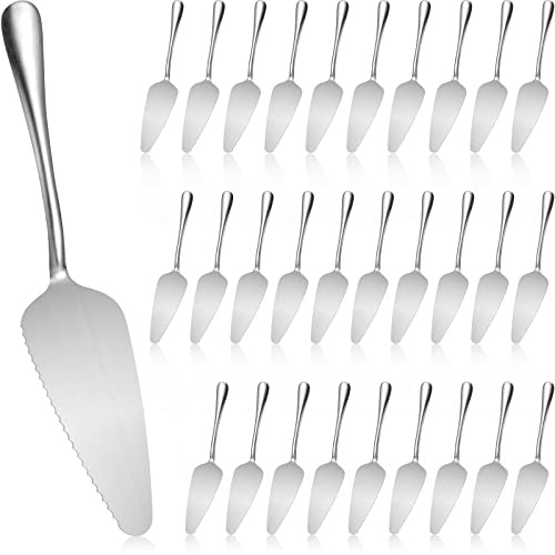 30 Stück Tortenheber aus Edelstahl für Kuchen, Kuchen, Gebäck, rustikaler Tortenheber, professioneller Tortenspachtel, Kuchen-Servierutensil für Pizza, Dessert, Käse, Schneiden, 22,9 cm, Silber