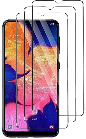 Widrt Lot de 3, Verre Trempé Compatible avec Samsung Galaxy A10, Film Protection écran - Anti Rayures - sans Bulles d'air -Ultra Résistant (HD Ultra Transparent) pour Samsung Galaxy A10