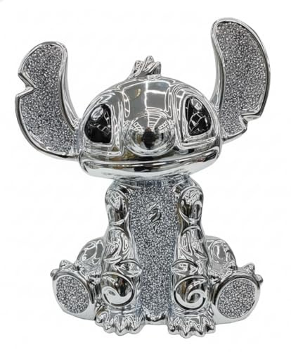 Biznest Bling Crushed Diamond Silver Stitch Ceramic Sparkly Shelf Sitter Ornament