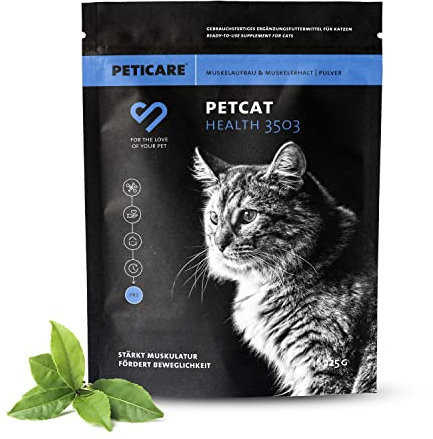Peticare renforcement Musculaire Poudre pour Chats | acides aminés Essentiels | renforce Muscles, soulage articulations | Haute Acceptation | Aliment complémentaire Naturel - petCat Health 3503