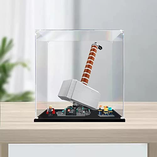 AZIZAT Clear Acrylic Display Case Dustproof Box. Display Box for Lego 76209 Thors Hammer Building Kit Collectibles Model. (Only Storage Box) (3mm)