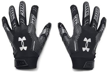 Under Armour Men's F9 Nitro Football Gloves (001) Black/Castlerock/Metallic Silver, Large