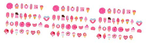 EXCEART 90 Pcs Diy Accessories Donut Charms Cute Ornaments Kit Charms for Nails Nail Charm Ice Cream Charms Phone Case Charms Aesthetic Kawaii Nails Food Charms Resin Pendant 3d Doll House