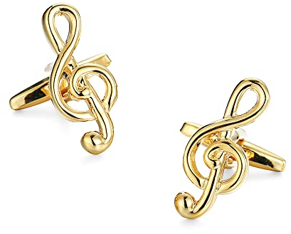 Manschettenknöpfe mit Musik – Originelle Manschettenknöpfe für Band, Choral, Orchester, Verkauf als Paar – Zubehör für Kostüme, Hemd und Anzugjacke, Smoking, Bodenschlüssel, One size