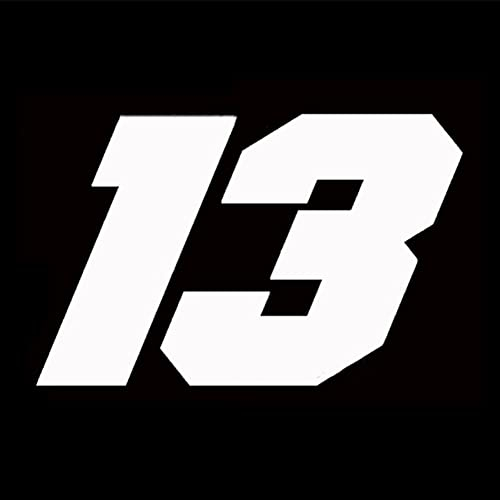 Katutude Zahlenaufkleber Nummer 13, Auto Moto Vinyl Aufkleber, Startnummer Zahl Aufkleber/Sticker für Auto Motorrad Oldtimer Sportwagen Zubehör