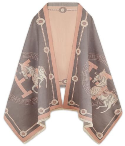 EXTREE Pashmina-Schal für Damen, seidiger Schal für Abendkleid, Decke, offener Poncho-Umhang, Farbe: A066, 1