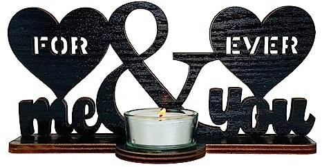 Waluna® Liebesgeschenk zum Valentinstag Teelichthalter Hochzeitsgechenk für Brautpaar Geburtstagsgeschenk oder zum Jahrestag for Ever Teelichthalter (Me & You)