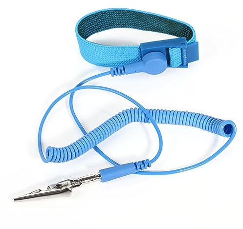 König Design Anti-Statik-Armband, ESD-Entladungs- und Erdungs-Handgelenksband - Statische Entladung verhindern, Farbe:Babyblau
