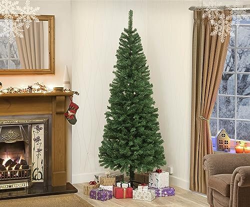 GSD Colorado Chrtistmas Xmas Tree - Green, Grey, Black, White, Frosted or Flocked (240cm (8ft), Slim Colorado - Green)