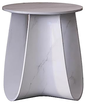 Kaffee-Endtisch 17,7-Zoll-Beistelltisch, weißer Beistelltisch, ideal for Wohnzimmer und Schlafzimmer, Pflanzenständer for Balkon, Beistelltische, kleiner Couchtisch for drinnen und draußen Beistelltis