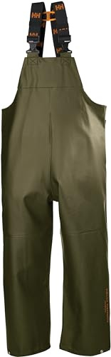 Helly Hansen Workwear Men's Gale Waterproof Rain Bib Trousers, Olive, 2XL