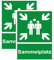 SL group - 2 Schilder Sammelplatz 20 x 30 cm aus stabiler PVC Kunststoff-Platte - Hinweisschild für eine Sammelstelle für Innen- & Außenbereich - Hinweistafel für Brandschutz-Sammelpunkt