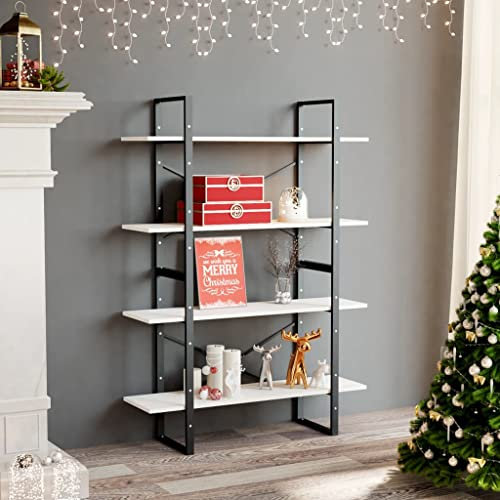 ZQQLVOO Bücherregal 4 Fächer Weiß,Besteckschrank,Snack-Regal,Ausstellungsregale,Regal im Eingangsbereich,Esszimmer-Sideboard,Lagerregal,für Wohnzimmer,Eingangsbereich,100x30x140 cm Kiefer Massivholz