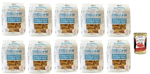 10x Rummo Pasta Fusilli N 48 senza Glutine, gluten free, 100% italienische Pasta nudeln glutenfrei 400g + Italian Gourmet polpa 400g