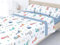 Liniva Home Juego de sábanas térmicas Polar - Tejido Suave y Cálido - Ideal para el Invierno (Cama 90 cm, Dinos - Celeste)
