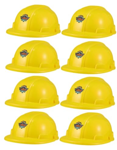 DRESSOOS Kinder Bauhelm Spielset Xxl-hut Baumütze Für Kinder Kostüm Bergmann Hut Ingenieurhut Aus Kunststoff Bau Hüte Engineering-hut Junge Kleinkind Plastik Gelb