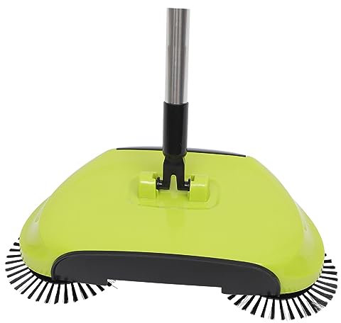 Zerodeko Multifunktionale Bodenkehrmaschine 3-in-1 Aus Abs Und Edelstahl 360° Drehbarer Handkehrbesen Mit Mülleimer Und Verstellbarem Griff Für Haushalt Und Hartböden Grün