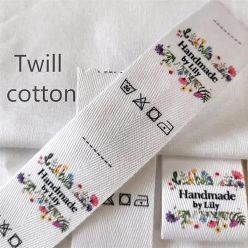 Personalisierte Nähetiketten, individuelle Kleidungsetiketten, Stoffetiketten, Baumwolletiketten, Namensetiketten, Satin zum Nähen, personalisiertes Logo oder Text, handgefertigte