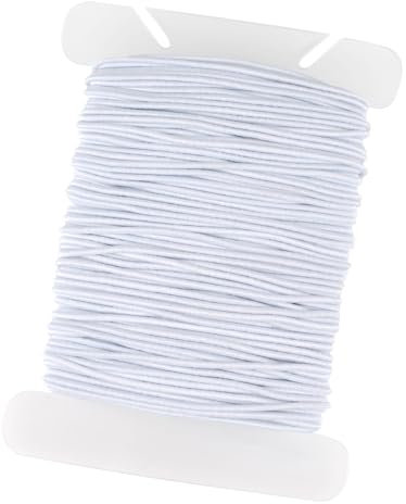 Gummiband für Armbänder, Gummischnur 1 mm x 20 m, Gummikordel, Perlenschnur Elastische Faden für DIY Handwerk Schmuckherstellung Halsketten (Weiß)