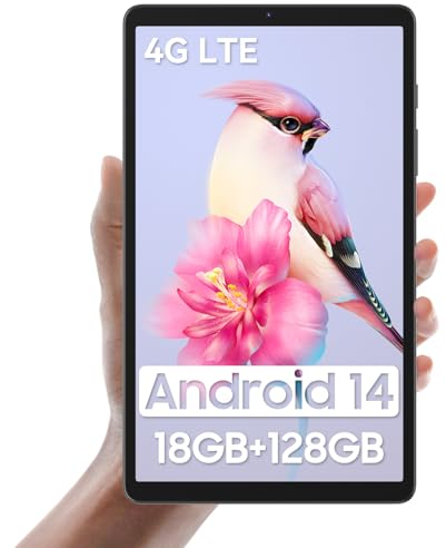 Blackview Tab 60 Tablet 8 Zoll, Tablet Android 14 mit 18(6+12) GB RAM 128GB ROM(2TB TF), 6050mAh Akuu, 13MP+8MP, 4G LTE 5G WiFi Tablet PC, Mini Tablet mit Widevine L1