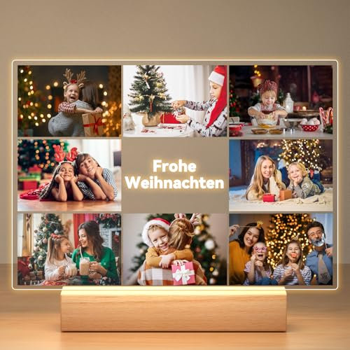 Personalisierte Bilderrahmen mit Foto, Personalisierte Foto Bilderrahmen mit Bild, Fotogeschenke Personalisiert, Personalisierte Weihnachtsgeschenke für Frauen, Männer, Mama, Papa, Kinder, Familie