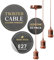 LEDSone 3 Pack Metal E27 Pendant Light Fitting with Twisted Cable Ceiling Pendant Light E27 Vintage Antique Brass for lamp Holder Fitting for Restaurant