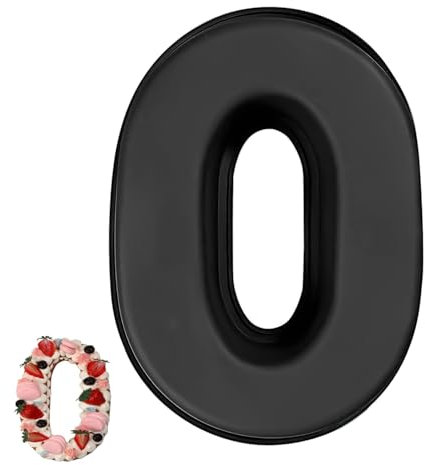 YXHZVON Kuchenform Zahlen Silikon Backform Zahl 0, Number Cake Backform, Groß 3D Zahlen Tortenform, Antihaftige DIY Motivbackformen für Kindergeburtstag, Hochzeit Jubiläum