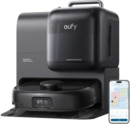 eufy E28 Omni Robot Vacuum Cleaner with Mop, HydroJet System, Portable Deep Cleaner for Carpet, Spot Cleaner, 20,000 Pa Turbo Suction, Zero Tangling, Corner-to-Edge Deep Cleaning, All-In-One Station