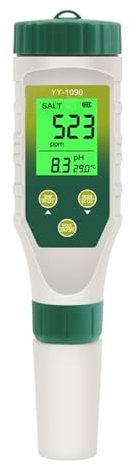 Digitales pH messgerät, Pool-Salztester,5 in 1 TDS EC Pool pH Tester and Salt Content Measuring für whirlpool, Aquarium, Hydroponik