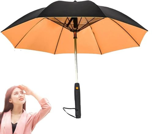 Parapluie de verrouillage UV avec ventilateur, parapluie de refroidissement avec parapluie de protection solaire refroidissant - UV Protection Umbrella pour soleil et pluie avec un ventilateur et un v