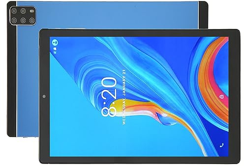 Bewinner 10,1 Zoll Android 12 Tablet, 6 GB RAM 128 GB Speicher, 10-Core-CPU, 5G WLAN, Bluetooth 5.0, 1960x1080 HD-Display, 2 MP+5 MP Kamera, 8800mAh-, Typ-C, Dual-SIM- und (EU-Stecker)