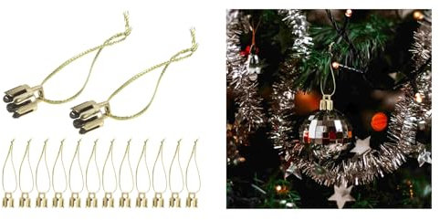 10X GANCIO DORATO PER PALLINE ALBERO DI NATALE ciondolo oro appendere palle